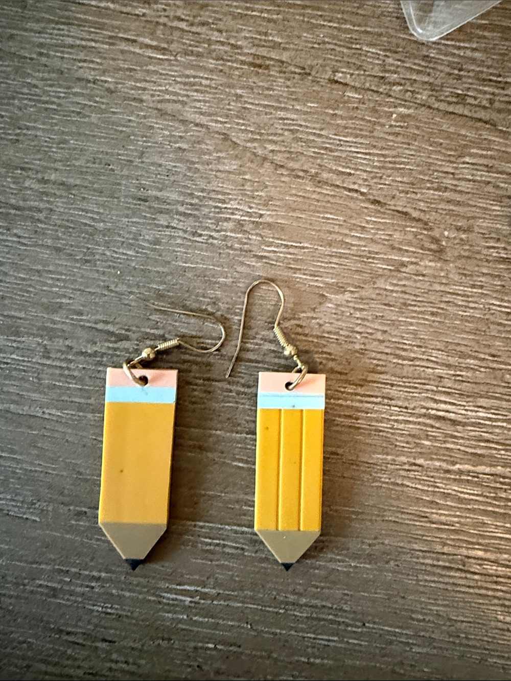 Yellow Pencil Drop Earrings by